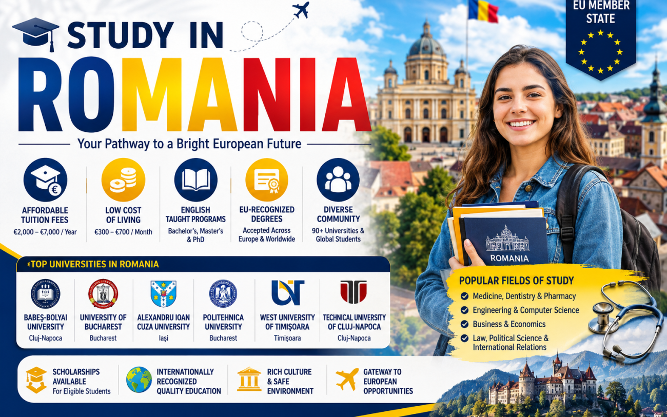 Study in Romania: Complete 2026 Guide to Top Universities & Tuition Fees