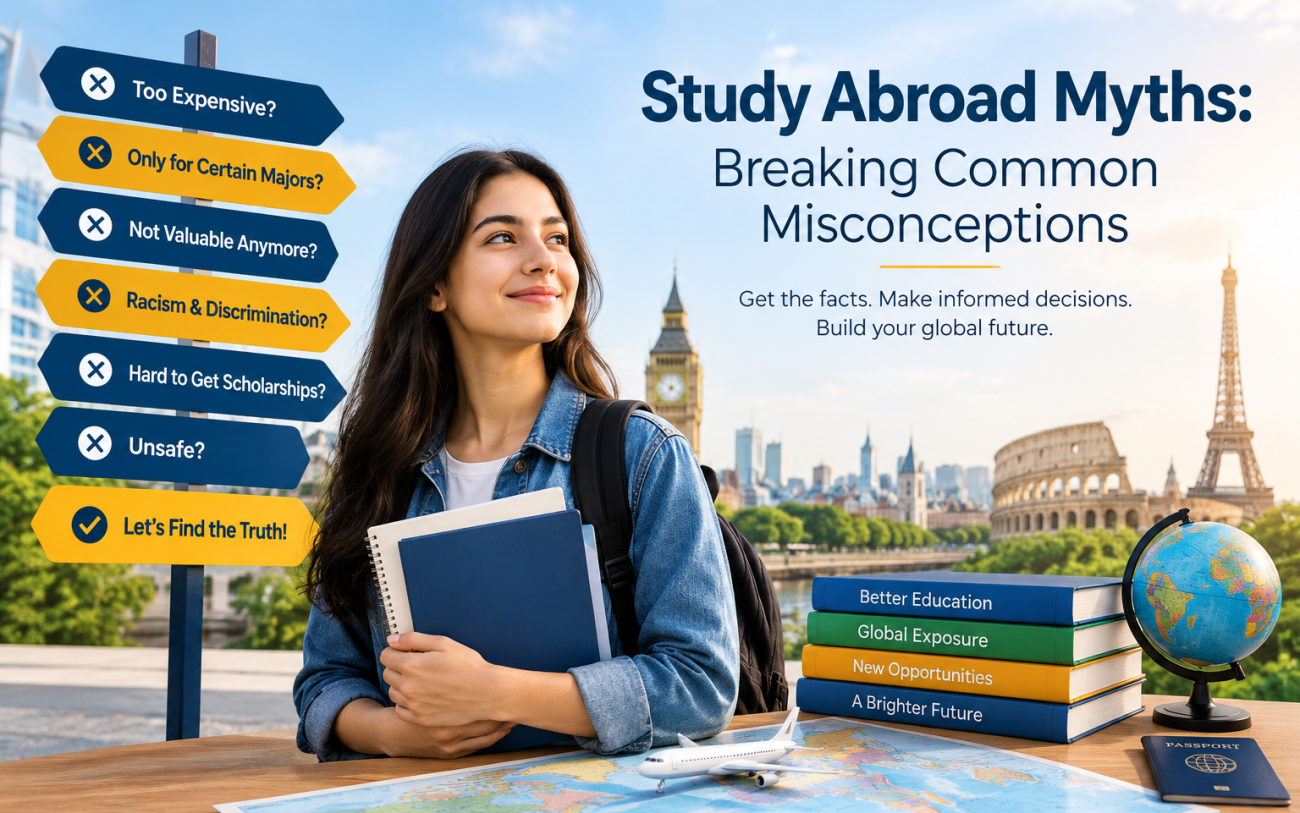 Students discussing study abroad opportunities and international education