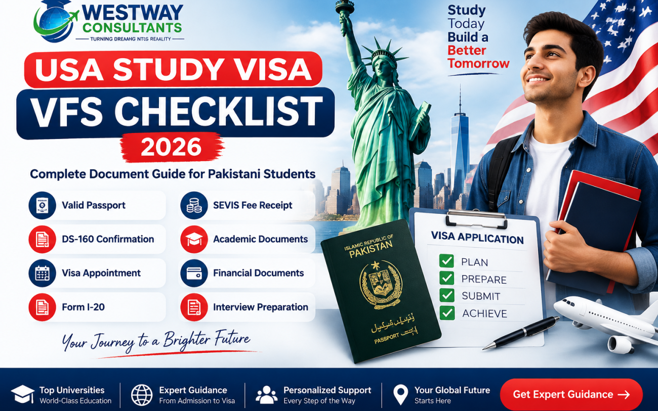 USA Study Visa VFS Checklist for Pakistani Students